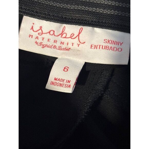 NWT ISABEL MATERNITY 6 Ankle Skinny Trouser Pants Solid BLK Inset Panel Stretch - Picture 11 of 14